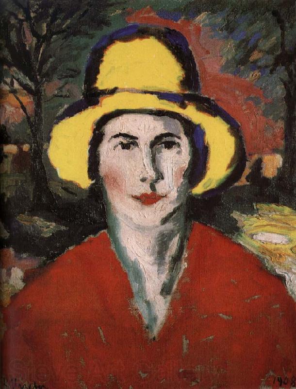 Kasimir Malevich The Woman wear the hat in yellow Norge oil painting art